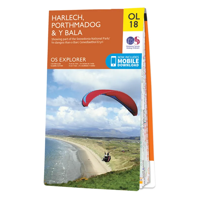 OS OL18 Harlech Porthmadog and Bala/Y Bala